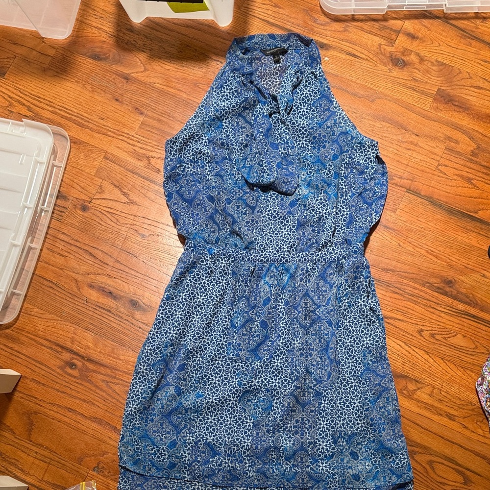 Banana Republic Blue Patterned Mini Dress